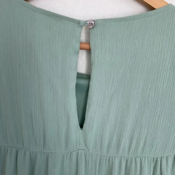 ALTAR’D STATE • Tiered Mini Dress Soft Green • Large - Picture 6 of 8